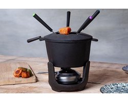 Cosy&Trendy Fondue set - Gietijzer - Optimale warmteverdeling - 6 personen - Inclusief Fonduevorken