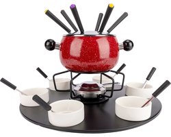 Cosy&Trendy Fondue set met 6 vorken - Emaille - Ø 16cm