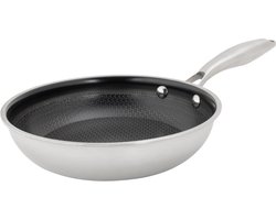Cosy&Trendy Hexapro Koekenpan - Ø20x4,5cm - PFAS-vrij - Inductie Koekenpan - Ovenbestendig tot 200°C - Snelle opwarming – Zonder deksel - Zilver-grijs
