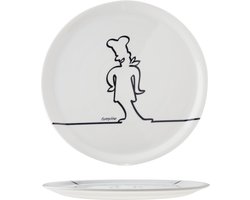 Cosy&Trendy Pizzabord - Ø 31cm - Wit Funnyline Zwart