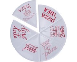 Cosy&Trendy Pizzabordjes - Set-6 - Rood Wit - 22,4cm x 23,2cm - melamine