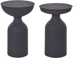COTA/TENJO - Bijzettafel set van 2 - Zwart - Metaal