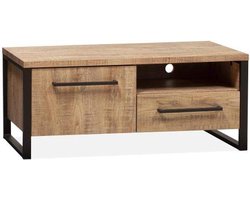 Cothen TV-meubel Klein - TV Kast - Industrieel - Houtlook - Zwarte porten