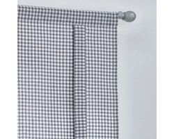 Cottage Chequered Roman Blind with Drawstring for Curtain Rods - Country House Style - Width 60 cm x Height 100 cm