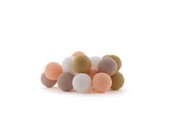 Cotton Ball Lights - LED lichtslinger voor binnen - Handgemaakt en Fairtrade - 20 lampjes - Flamingo