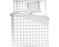 Cotton Touch Dekbedovertrek Tweepersoons 140x200/220 + 1 kussenslopen 60x70 Geblokt