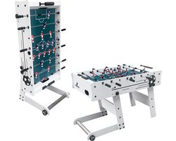 Cougar Scorpion Kick TS Voetbaltafel Opklapbaar in Wit- Tafelvoetbal tafel incl. 2 ballen en scoreteller - Indoor voetbal tafel van 126x61x80cm