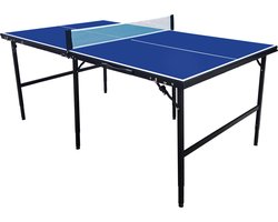 Cougar Tafeltennistafel Midi 1800 draagbaar Blauw - Pingpongtafel voor binnen – Inklapbaar – Incl. net - batjes en ballen