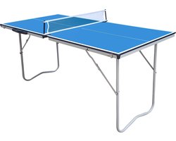 Cougar Tafeltennistafel Mini 1500 Basic draagbaar Blauw - Pingpongtafel voor binnen – Inklapbaar – Incl. net - batjes en ballen