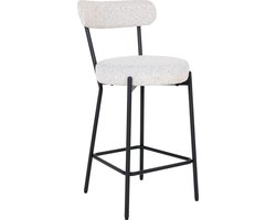 Counter Stoel Wit - Stof & Staal - 46x39x90 cm - Counter Stoel Badalona - House Nordic