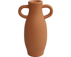 Countryfield Amphora kruik/vaas - terracotta - D12 x H20 cm - smalle opening