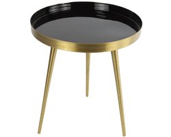 Countryfield Bijzettafel Barton 38x43 cm zwart/goud