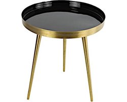 Countryfield Bijzettafel Barton 46x46 cm zwart/goud