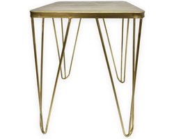 Countryfield Bijzettafel Perryville Metaal Goudkleurig 40 x 40 cm - Hoogte 52 cm