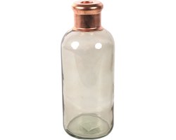 Countryfield Bloemenvaas Firm Bottle - transparant beige/koper - glas - 11 x 27 cm