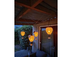 Countryfield Hanger hete luchtballon Solar LED wit L14.5B14.5H47cm