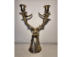 Countryfield Kandelaar Hert Zev S goud-L14B18H34cm.