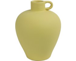 Countryfield kruik/vaas - geel terracotta - 18 x 22 cm - smalle opening