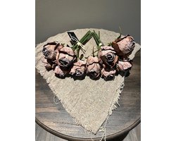 Countryfield kunst rozen oud rose- 5 stelen per bosje