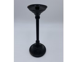 Countryfield Metalen zwarte kandelaar groot 36.5 cm 20120