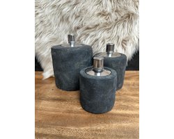 Countryfield Olielamp Dorian L zwart rond