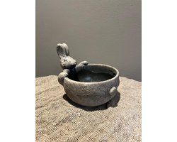 Countryfield stenen hazen bakje grijs- Pasen- Voorjaar- woondecoratie