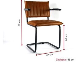 Countryfield Stoel met slede | Cognac | 47 x 82 cm