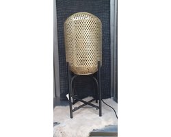 Countryfield tafellamp Zackari goud op metalen poot