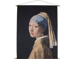 Countryfield Wanddoek Meisje met de Parel - Textiel wanddecoratie 110x131,5CM