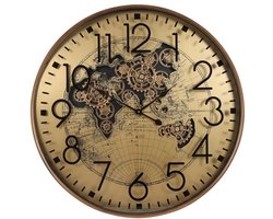 Countryfield Wandklok Radar World map metaal Ø80CM goud
