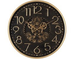 Countryfield Wandklok Tasma metaal Ø60CM zwart/goud