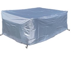 COVER UP HOC - Diamond hoes loungeset - 215x170x80 cm - loungeset beschermhoes waterdicht met Stormbanden, Trekkoord en Afwaterings HOCCIE - Zilvergrijze hoes loungeset