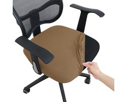 Covers by Ralfos* Bureaustoelhoes koffiebruin - Chair cover - Ralfos zitting Bureaustoelhoes - bureaustoel hoes - Hoes - Voor zitting - Waterafstotende stoelhoes - Stretch - Kantoor en thuisgebruik - Wasmachine bestendig