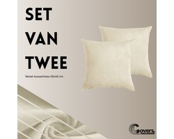 Covers By Ralfos - Set van 2 | Kussenhoes 40x40cm | Champagne Beige Velvet | Luxe Sierkussenhoes | Zonder Vulling