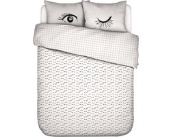 COVERS & CO Eyecatcher Dekbedovertrek Wit - Tweepersoons – 200x200/220 cm