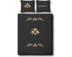 Covers & Co Golden Ornament Dekbedovertrek - Eenpersoons - 140x200/220 cm - Zwart