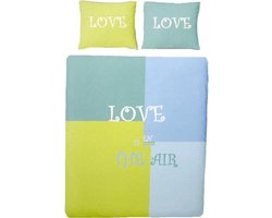 Covers & Co Love Is In The Air Dekbedovertrek - Eenpersoons - 140x200/220 cm - Groen