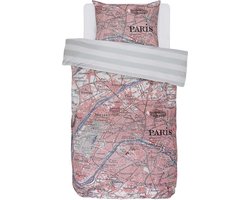 Covers & Co Paris Citymap Dekbedovertrek - Eenpersoons - 140x200/220 cm - Multi