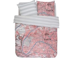 Covers & Co Paris CityMap - Dekbedovertrek -  Lits-jumeaux - 240x200/220 cm + 2 kussenslopen 60x70 cm - Multi kleur