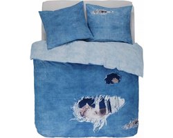 Covers & Co Ripped Jeans Dekbedovertrek - Lits-jumeaux - 240x200/220 cm - Blauw