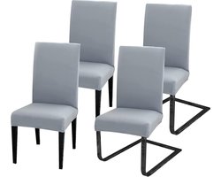 Covers for Chairs, Set of 4, Stretch Chair Covers, Universal Polyester Chair Covers for Dining Room, Hotel, Banquet, Party Decoration, Wedding, Light Gray