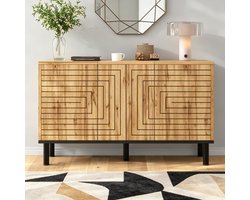 COVREO Dressoir 120x35x68 cm naturel, MDF en spaanplaat met 3 deuren
