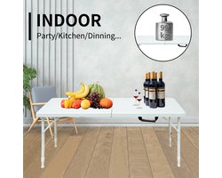 COVREO Eettafel 124,97 cm bij 60,96 cm wit, kunststof blad, opklapbaar