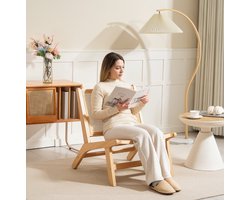 COVREO Relaxfauteuil 64 x 70 x 74 cm, naturel hout, rotan, zonder armleuningen