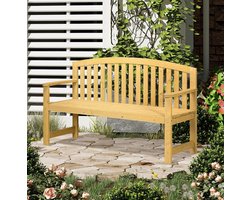 COVREO Tuinbank 143 x 51 x 85 cm oranje, hout weerbestendig met armleuningen