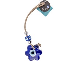 Cozi Studio Nevfactory Evil Eye Mini Star Wall Decor - Boze Oog Muurdecoratie Woonkamer - Nazar Boncugu - Geluk Bescherming - Handcrafted Glass Turkish Eye Lucky Charm - Versatile Hanging Ornament for Home & Gifting - Protective Amulet