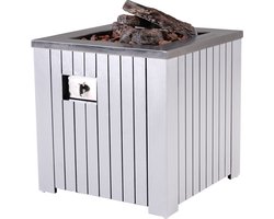 Cozy Living sfeerhaard Faro - mat wit - aluminium - 80x80 cm - 50 Mb