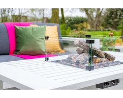 Cozy living sfeerhaard Sines - mat wit - aluminium - 130x70 cm