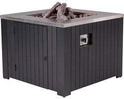 Cozy Living vuurhaard Faro - carbon black - aluminium - 80x80 cm