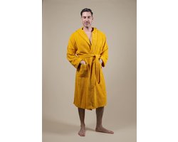 Cozylion Heren Badjas Badstof – Sauna & Wellness badjas – Ochtendjas heren – 100% katoen – Geel